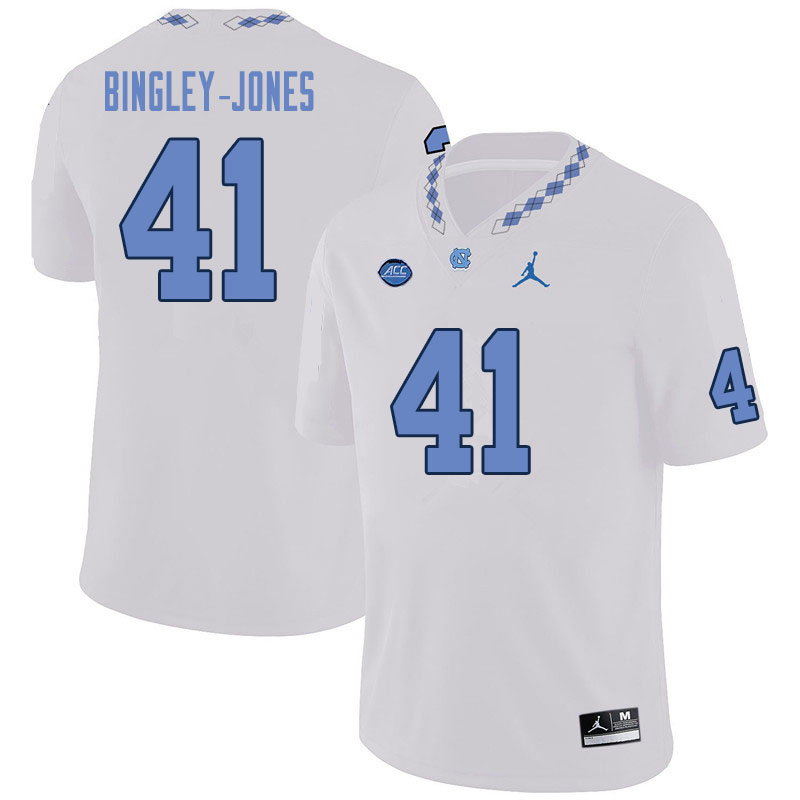 Men #41 Kedrick Bingley-Jones North Carolina Tar Heels College Football Jerseys Sale-White